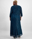 Vestido largo con chaqueta de encaje
