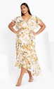 Vestido en capas y estampado Petal