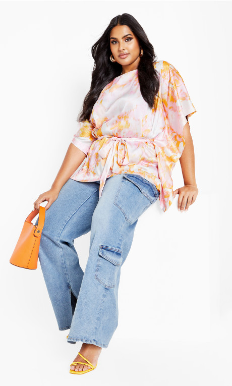 Blusa satinada Sunset Rose