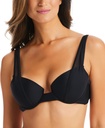 Top de bikini con panel de malla