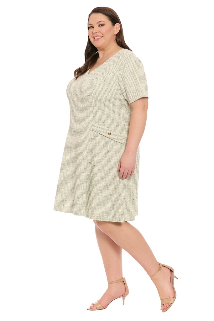 Vestido con bolsillos de bouclé Hanna