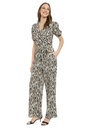 Jumpsuit cruzado con vuelo y fajín Amira
