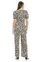 Jumpsuit cruzado con vuelo y fajín Amira