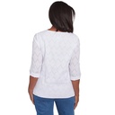 Blusa con ribete de encaje liso y collar