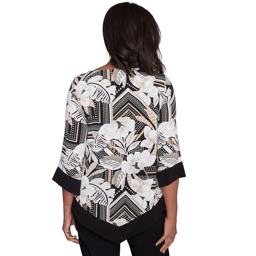 Blusa de geométrico vertical con collar