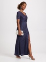 Vestido metalizado con escote cruzado