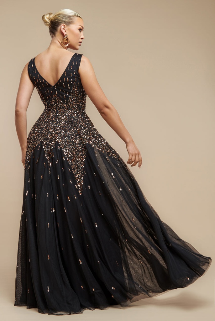 Vestido formal con lentejuelas Sunray