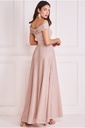 Vestido plisado de escote Bardot