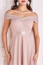 Vestido plisado de escote Bardot