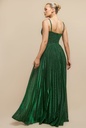 Vestido plisado de escote Bardot