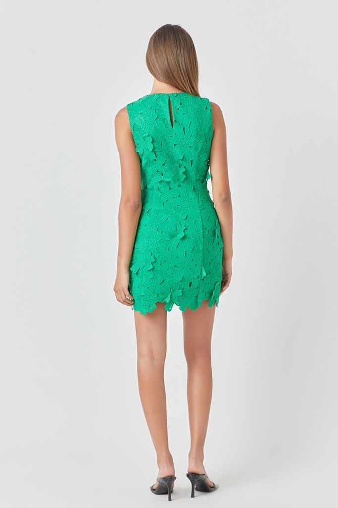 Mini vestido de encaje floral