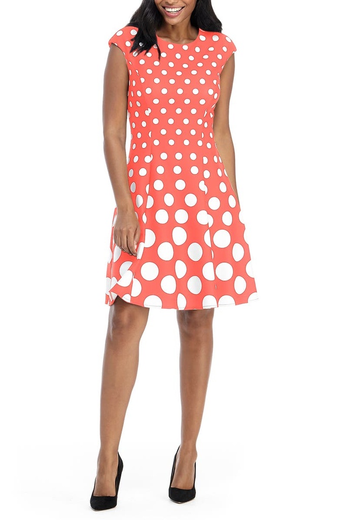 Vestido floral Fit & Flare Dot