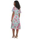 Vestido de gasa floral y botones