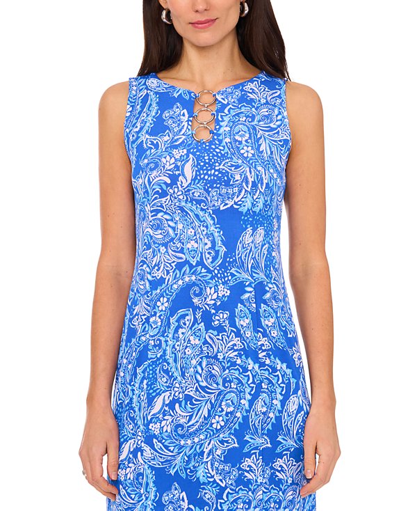 Vestido maxi con anillos en el escote