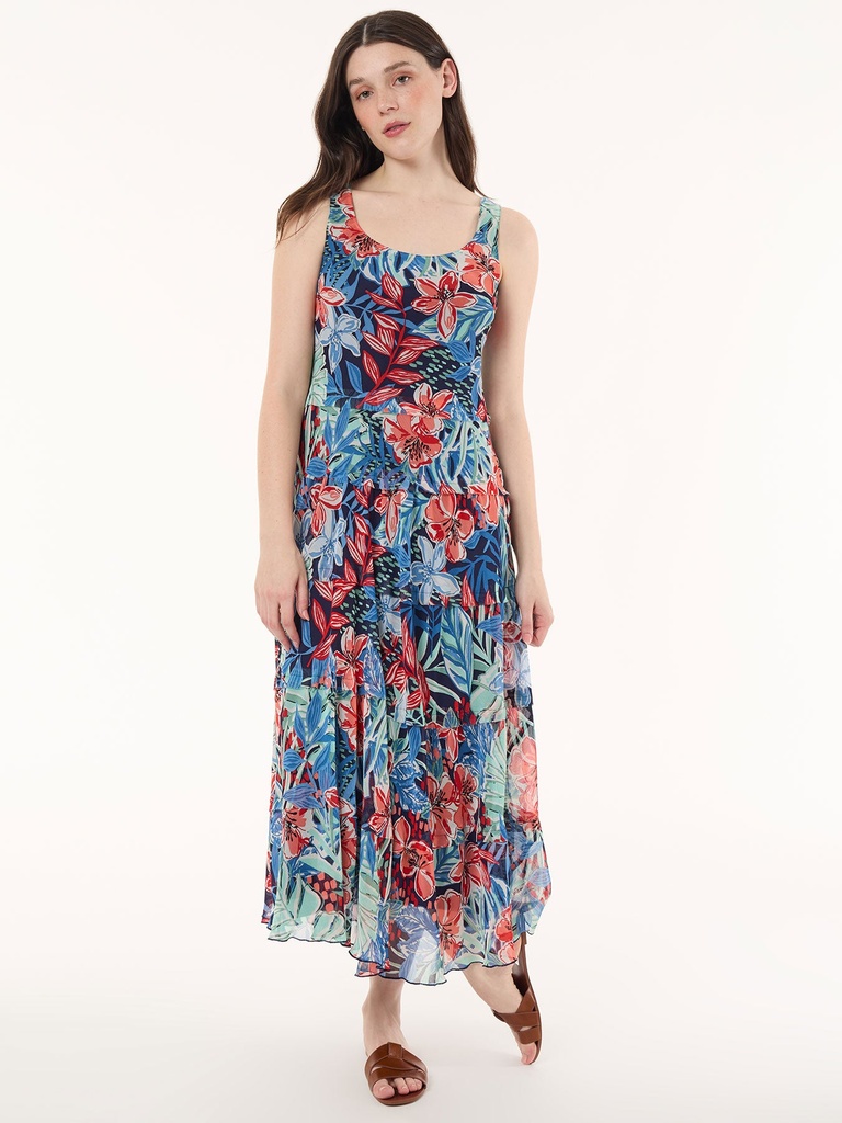 Vestido Maxi con estampado retro