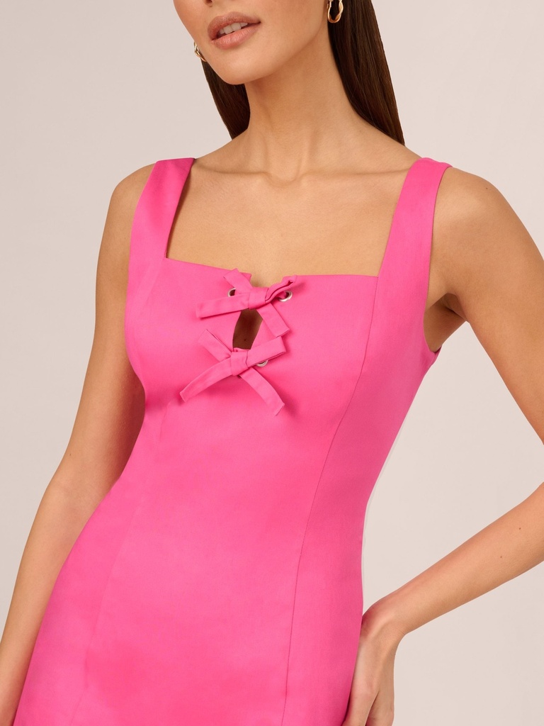 Vestido de burbuja con tirantes de lazo