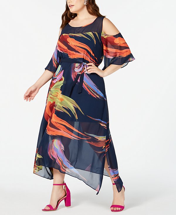 Vestido maxi de hombros descubiertos