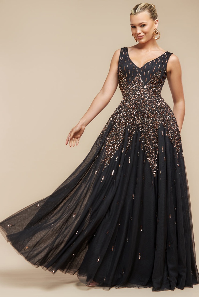Vestido formal con lentejuelas Sunray