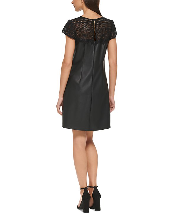 Vestido recto de piel sintética