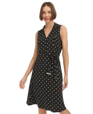 Vestido camisero de manga con ojales