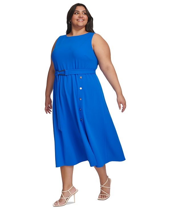 Vestido denim con cuello cuadrado