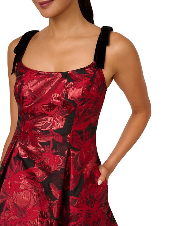 Vestido de jacquard metalizado