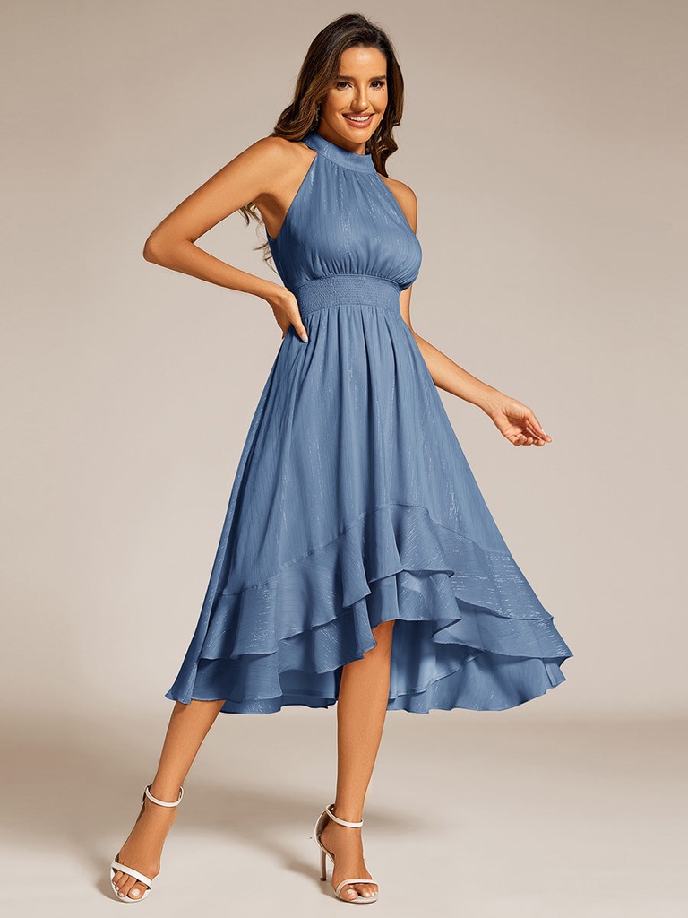 Vestido midi con blusa de encaje