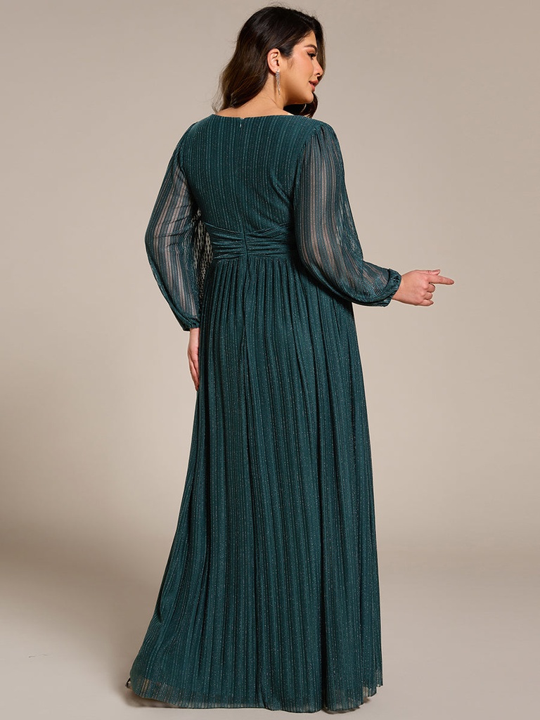 Vestido largo con cintura fruncida