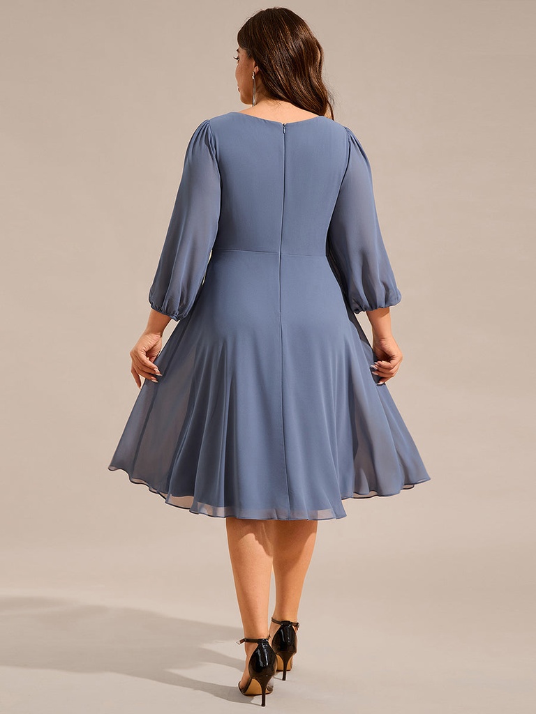 Vestido midi con blusa de encaje