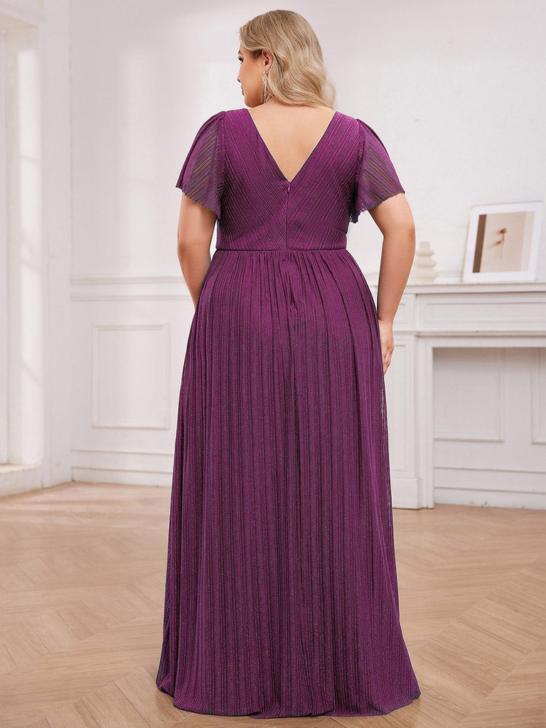 Vestido largo con cintura fruncida