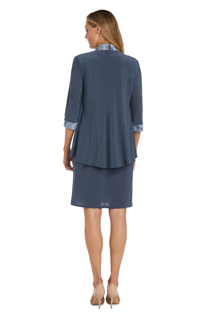 Vestido con chaqueta con purpurina