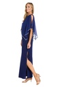 Vestido largo con poncho de diamantes