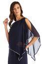 Vestido largo con poncho de diamantes