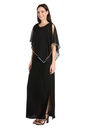 Vestido largo con poncho de diamantes