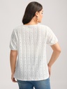 Blusa lisa con mangas de malla Polka