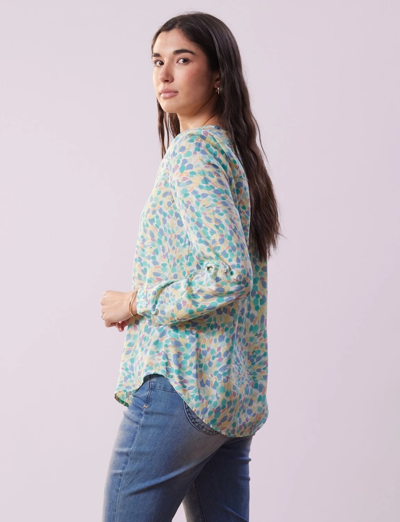 Blusa estampada con manga larga