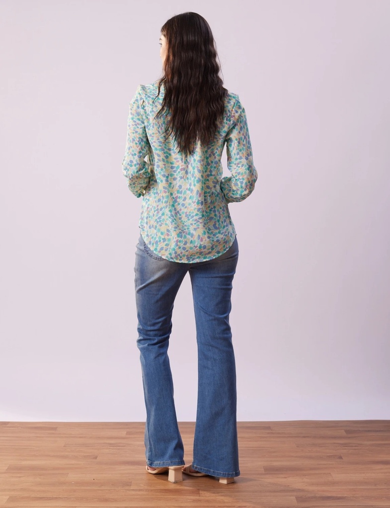 Blusa estampada con manga larga