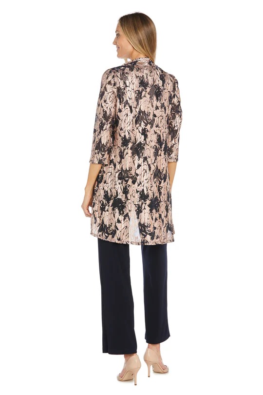 Traje pantalón con estampado metálico