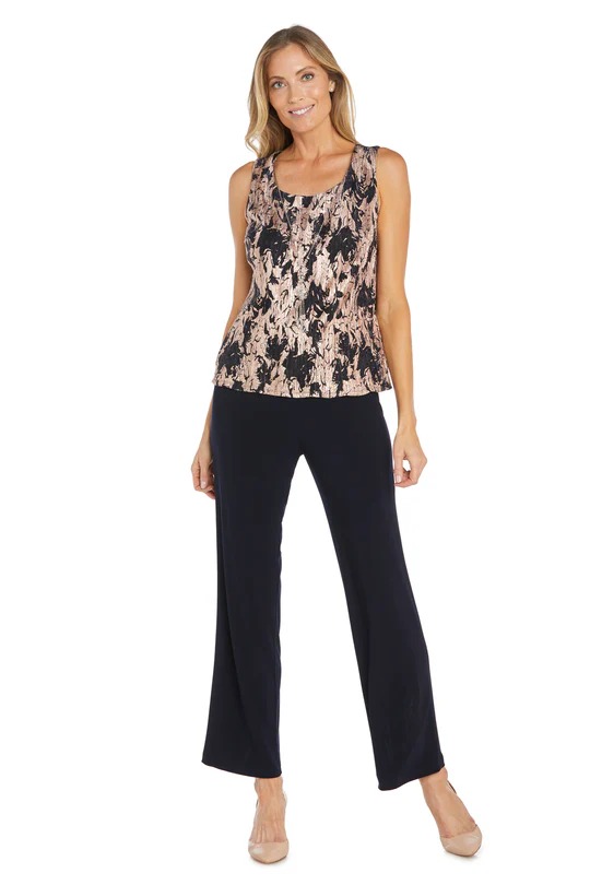 Traje pantalón con estampado metálico