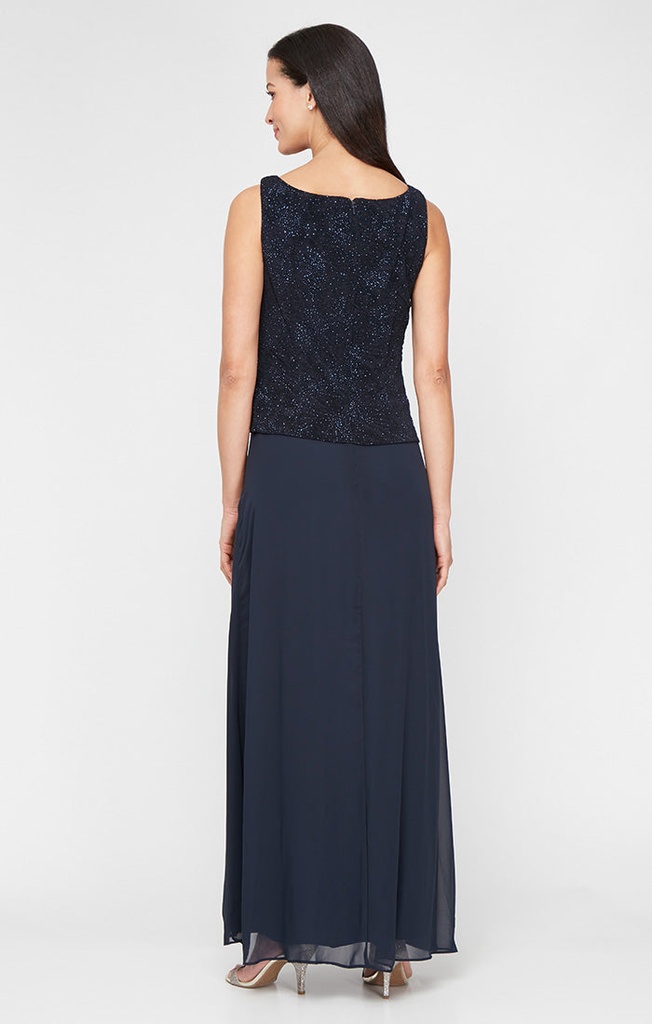 Vestido con chaqueta de encaje festoneado (copia)