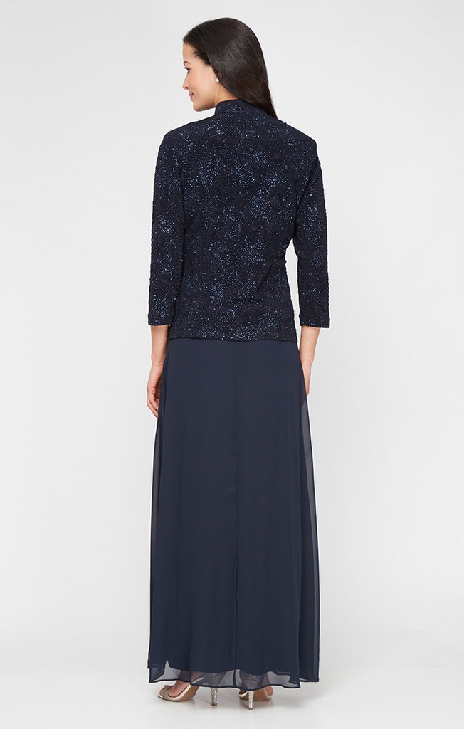 Vestido con chaqueta de purpurina