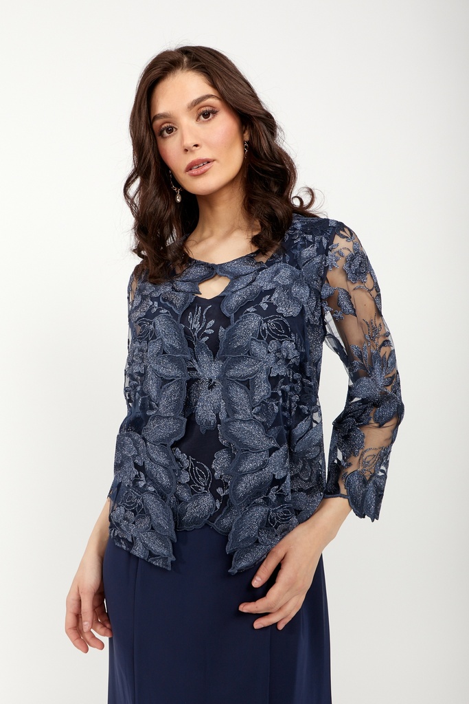 Vestido de jersey floral con chaqueta
