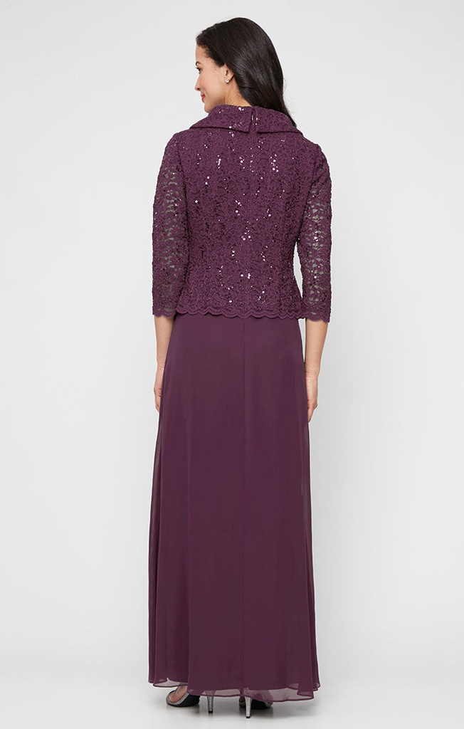 Vestido formal de encaje en linea A, blue sky