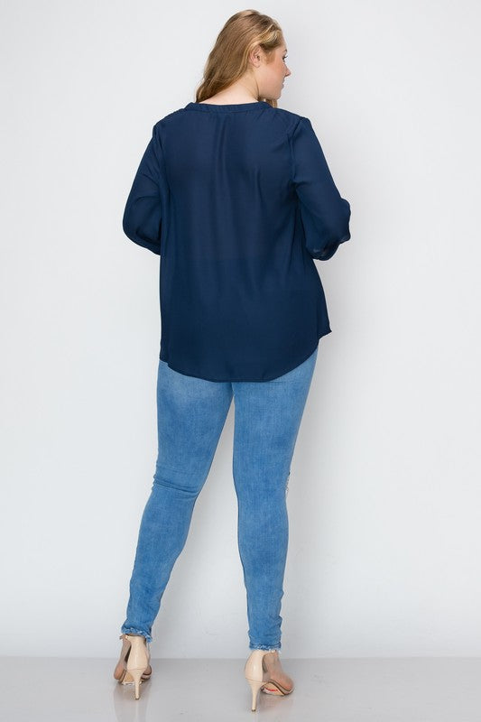 Blusa con escote en V