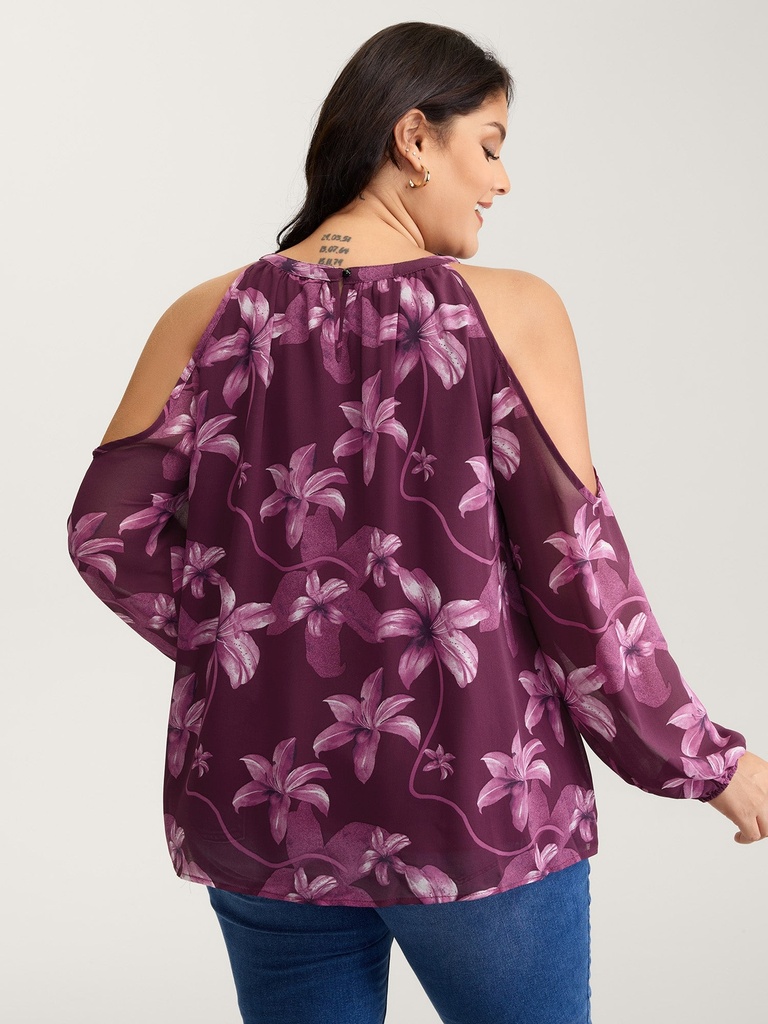 Blusa floral con hombros descubiertos