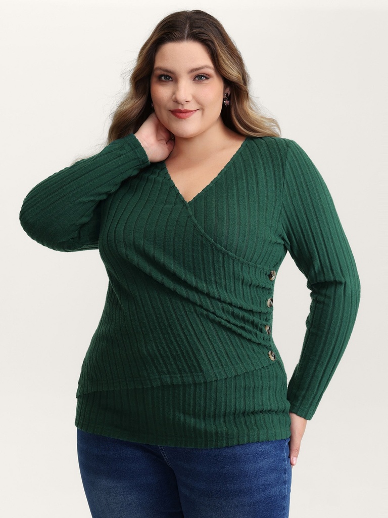 Blusa traslapada con botones