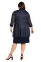 Vestido con chaqueta con purpurina
