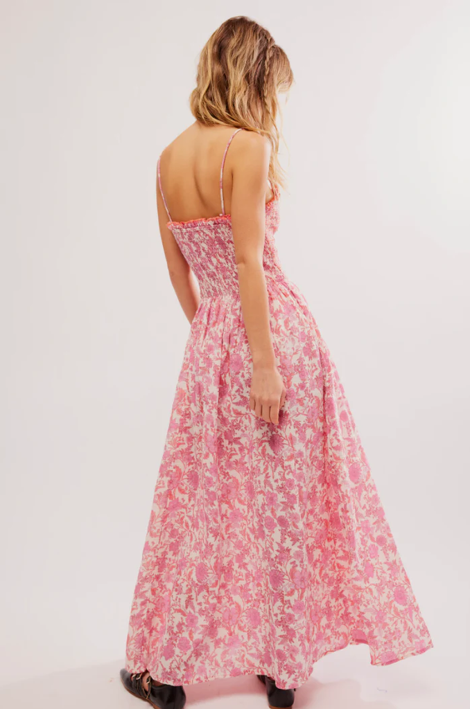Maxi vestido floral de algodón