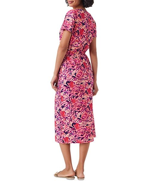 Maxi vestido floral de algodón con mangas