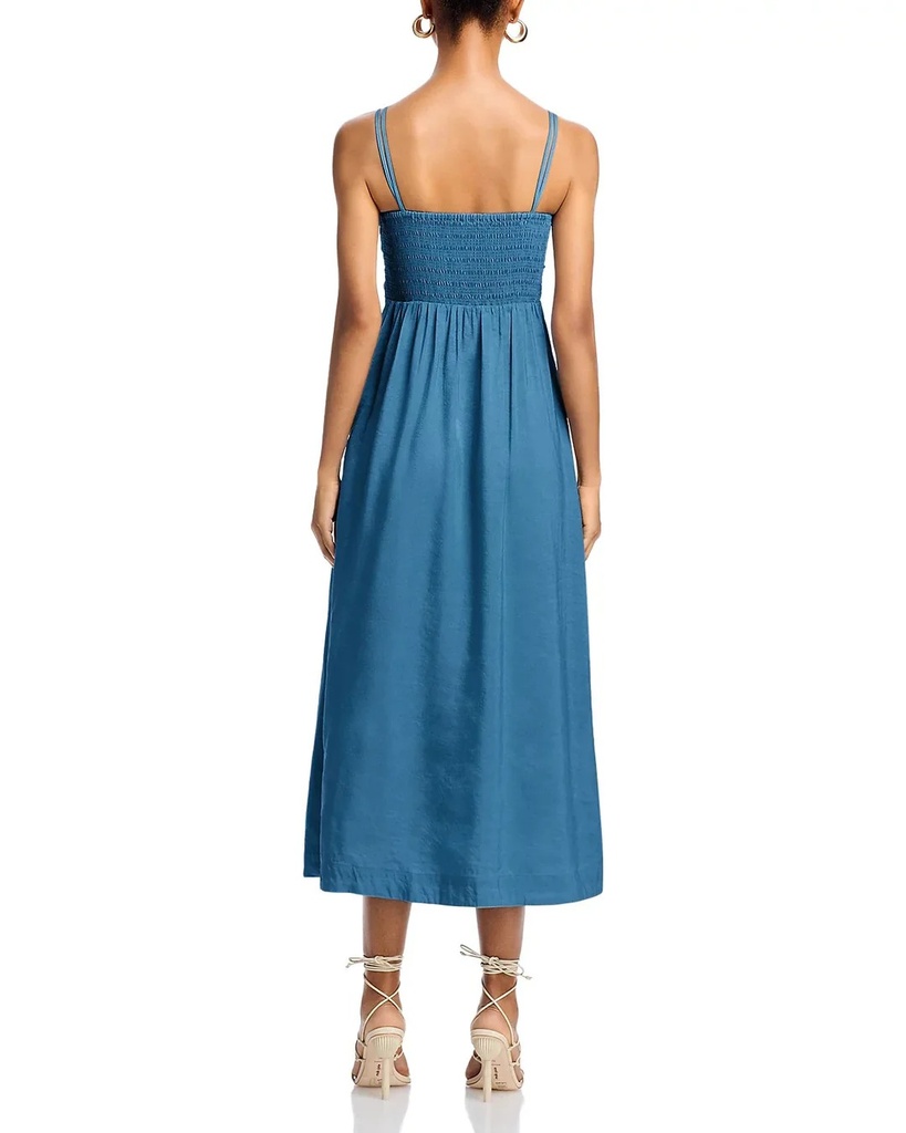 Maxi vestido floral de algodón con mangas